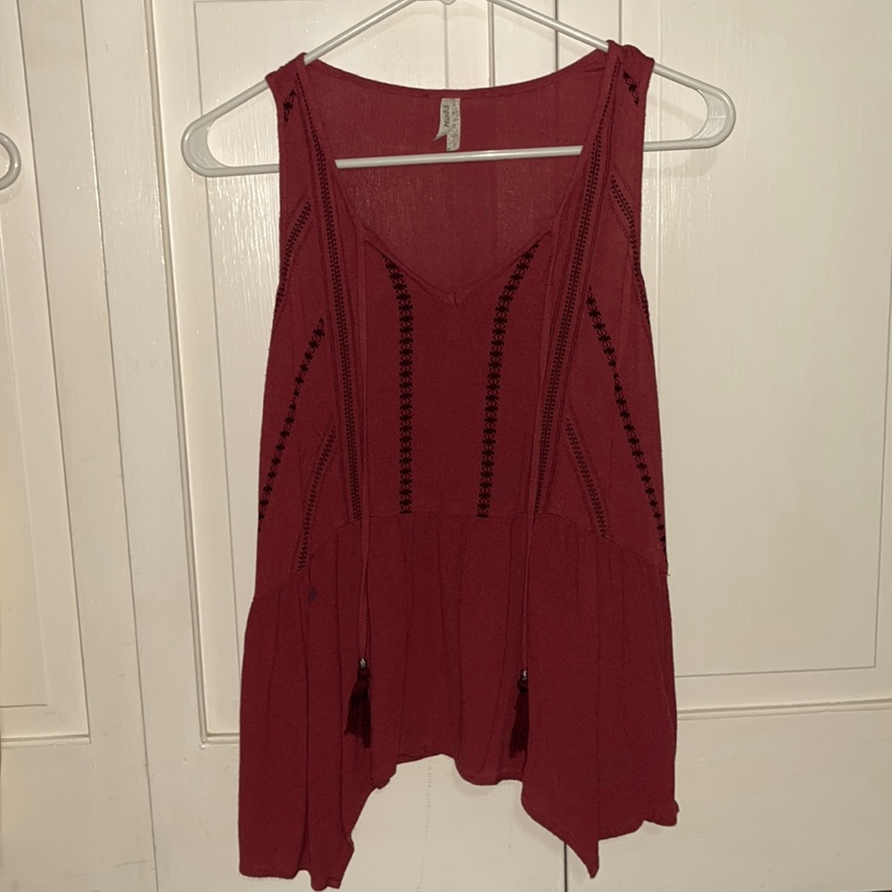 Flowly Maroon Tank Top Blouse